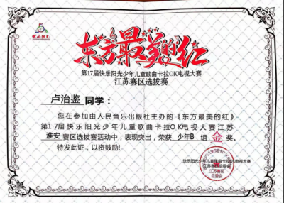 2021年盧治鑒所獲榮譽(yù)（指導(dǎo)老師：楊雁）
